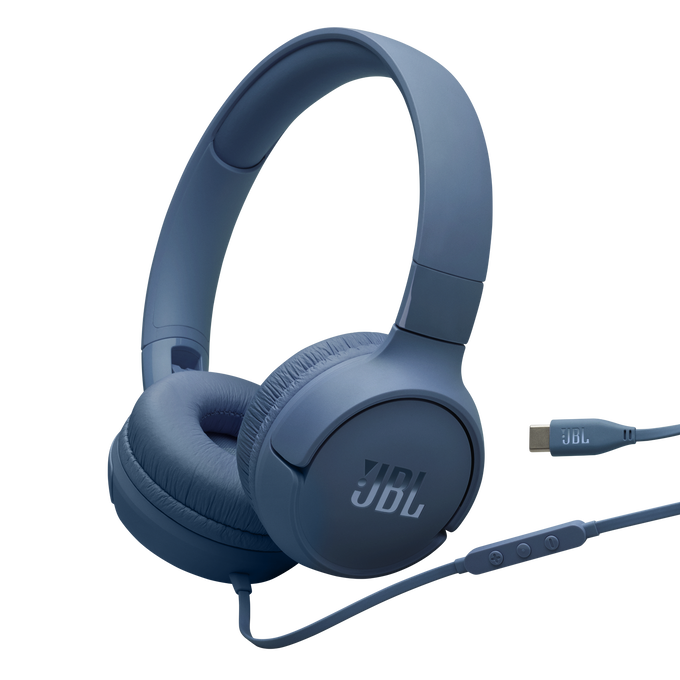 JBL Tune 520C USB-C - Blue - Hi-Res wired on-ear headphones - Hero image number null